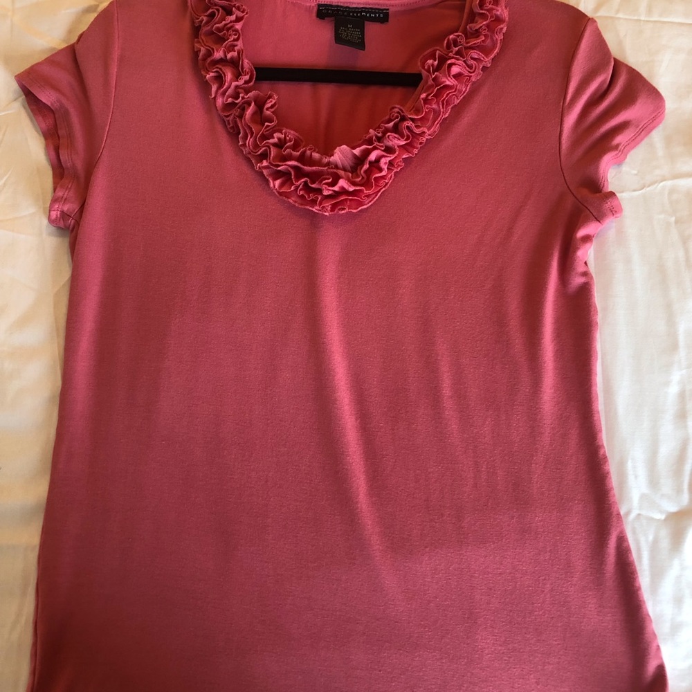 Ruffled V-Neck Tee